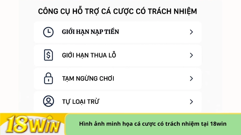 Hình ảnh minh họa cá cược có trách nhiệm tại 18win